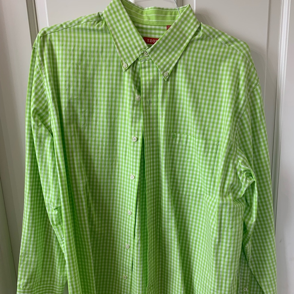 Green checkered Izod button down